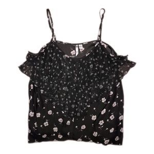 LC Lauren Conrad Ruffled Front Tank